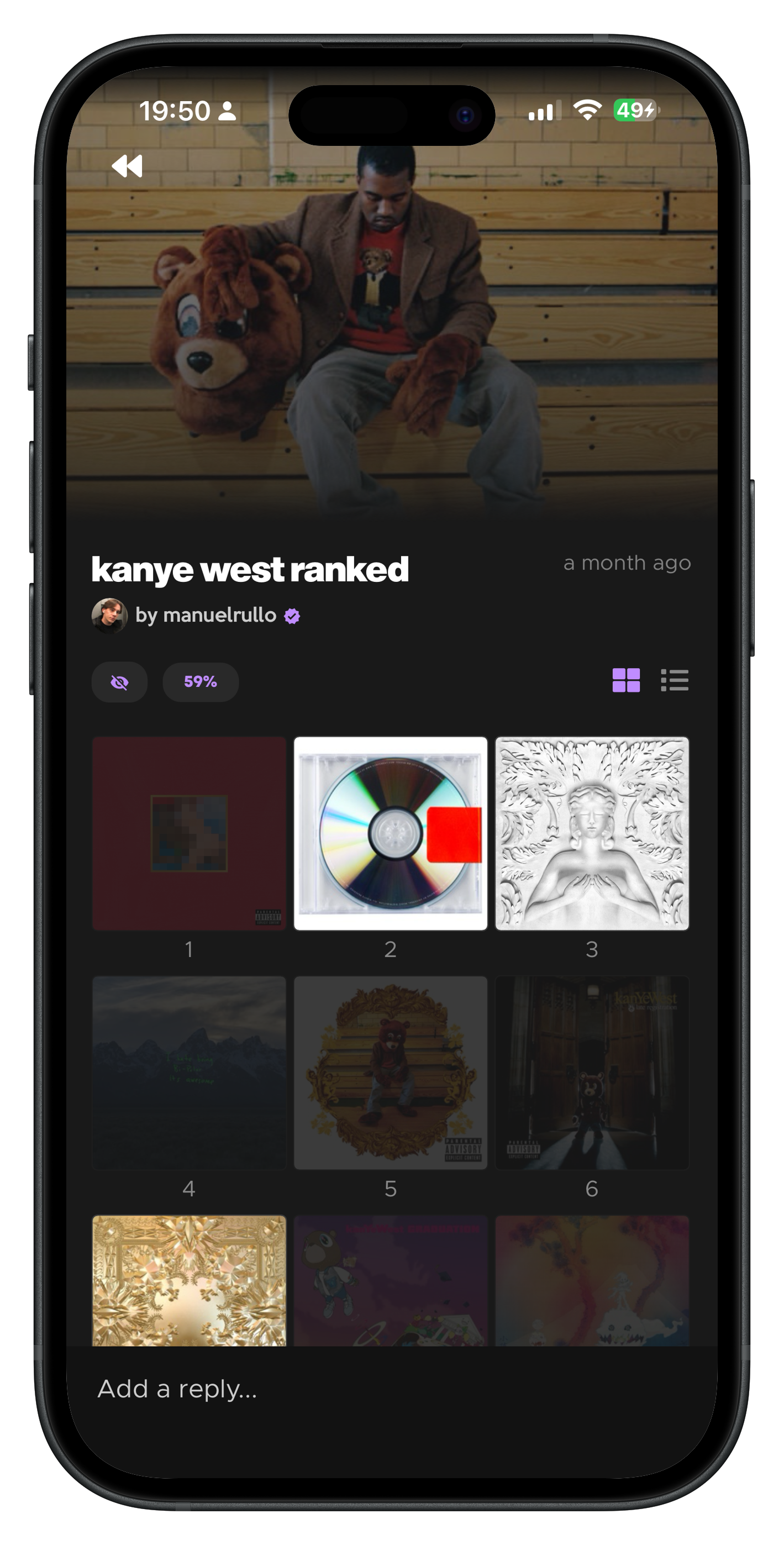 A friend's ranked list of Kanye West albums